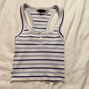 Forever 21 Blue and White Striped Tank Top